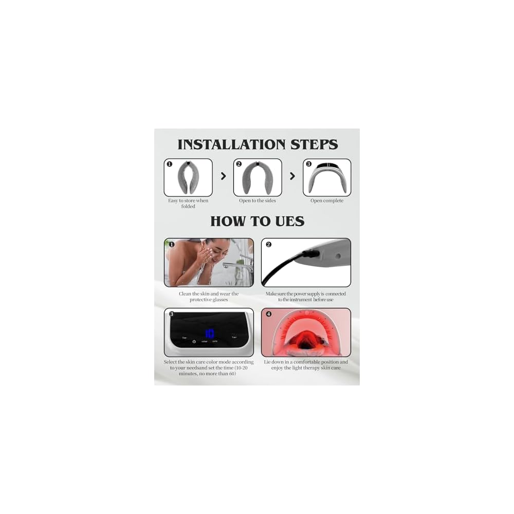 BEUWE LED Light Therapy Shield – Professional 7-Color Facial & Neck Treatment