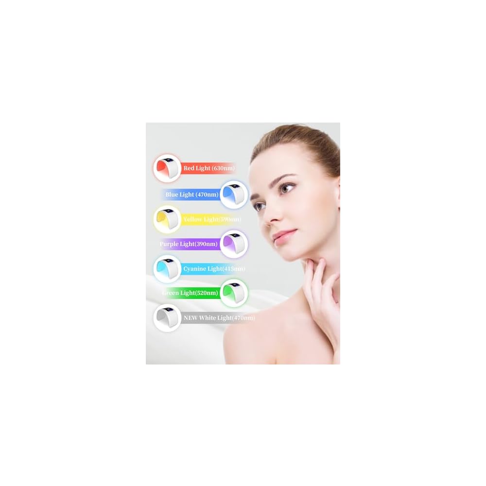 BEUWE LED Light Therapy Shield – Professional 7-Color Facial & Neck Treatment