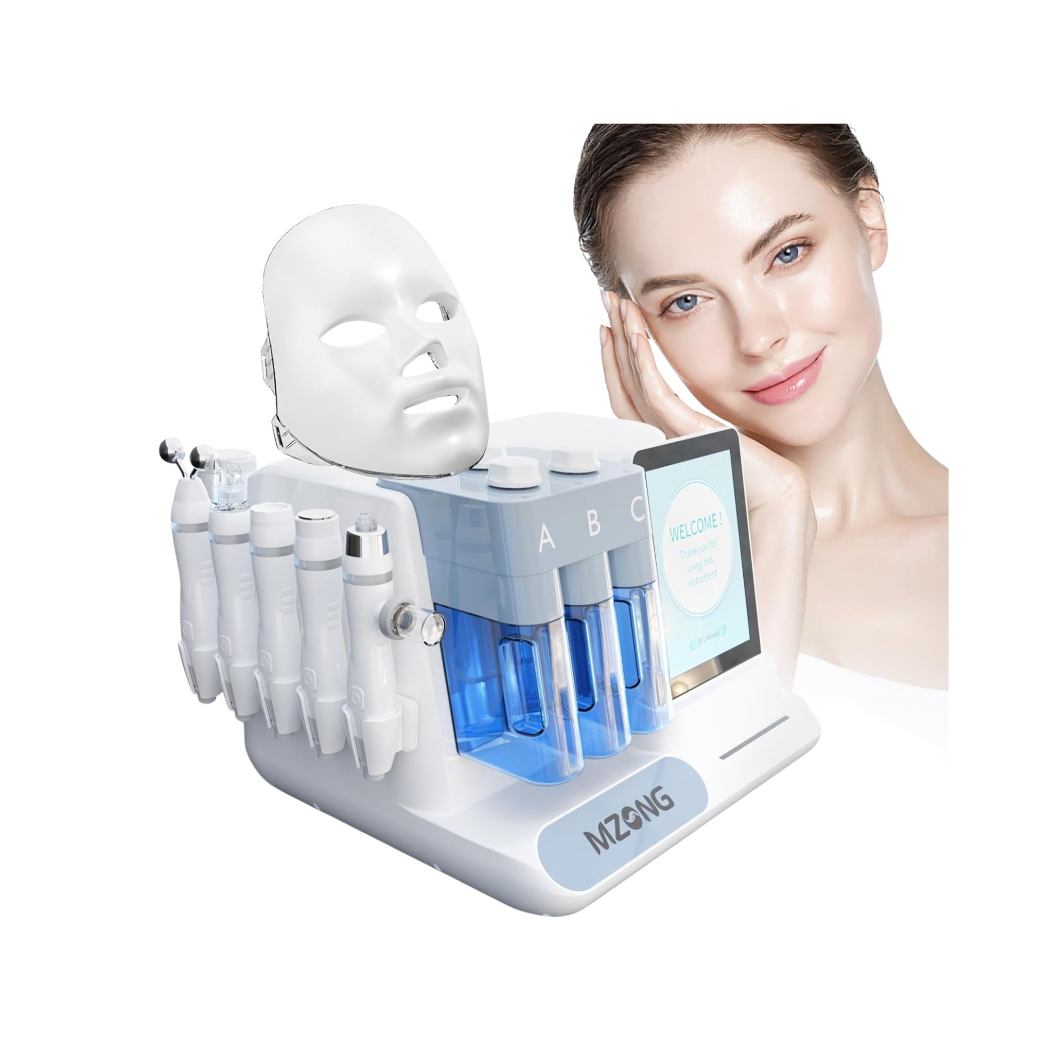 MZONG Professional 7-in-1 Hydra-Dermabrasion & LED Beauty System