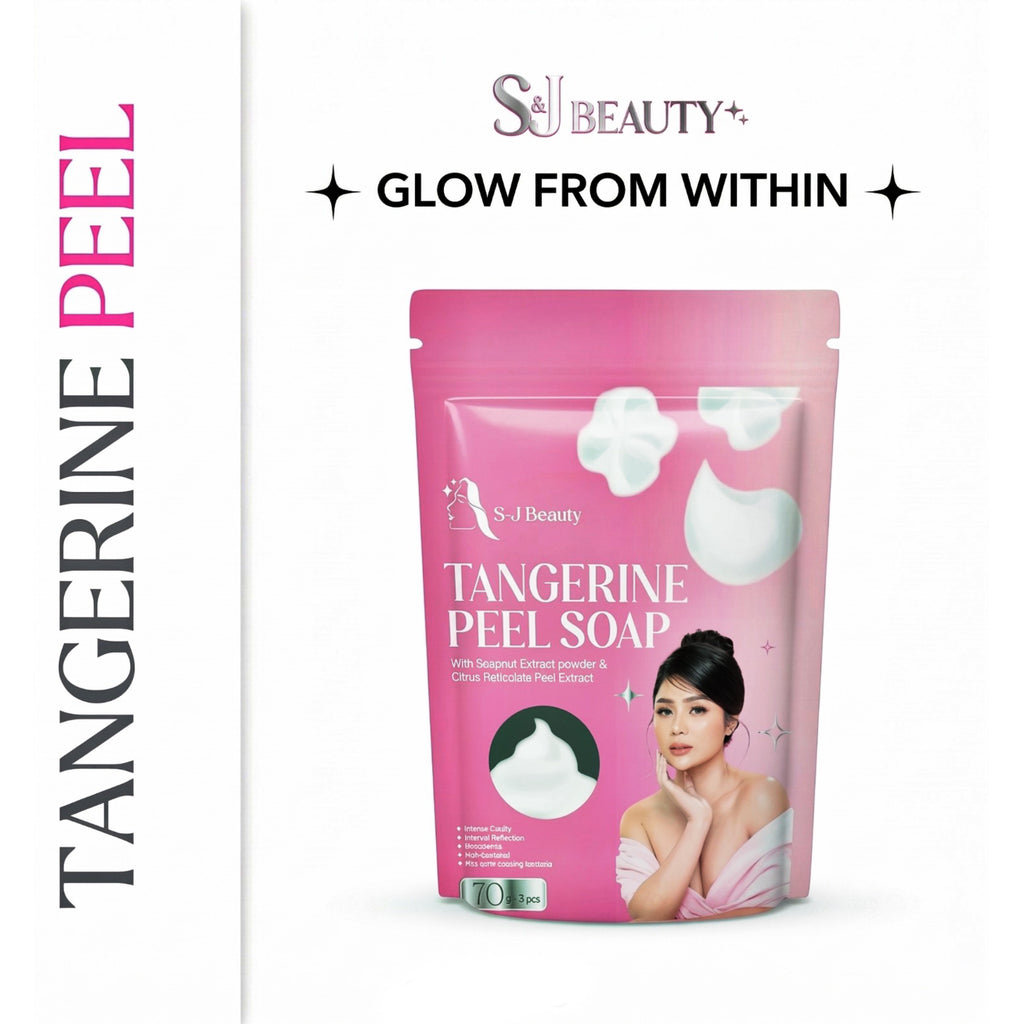 S-J Beauty Tangerine Peel Soap – Brightening & Exfoliating Soap (70g × 3 pcs)
