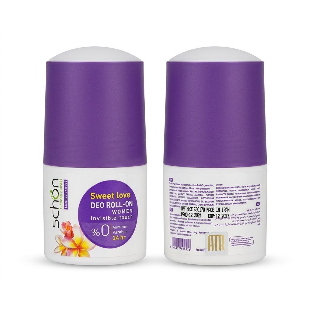 Schon Sweet Love Deo Roll-On for Women – 24hr Protection (50ml)