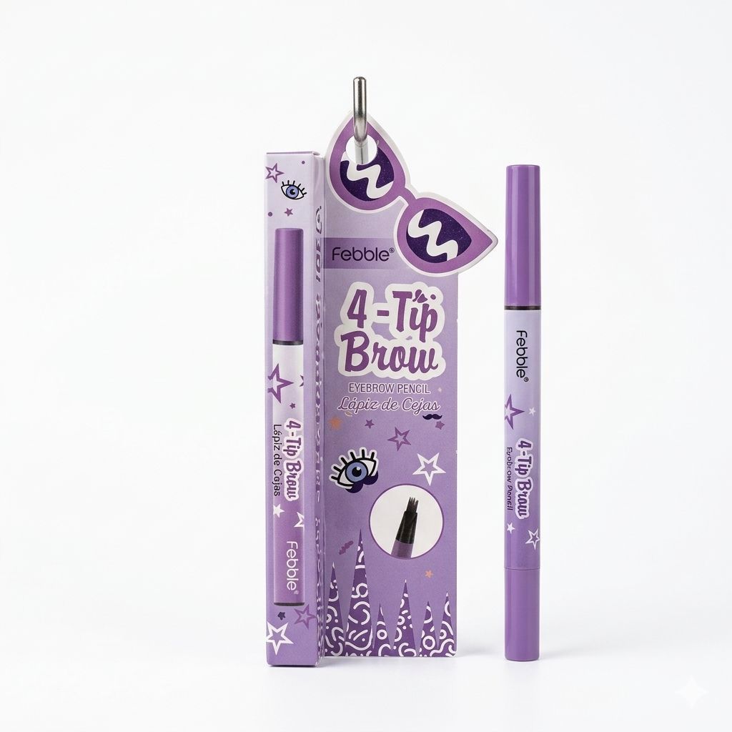 Febble 4-Tip Brow Microblade Pen – Natural Hair-Like Strokes (Shade 01)