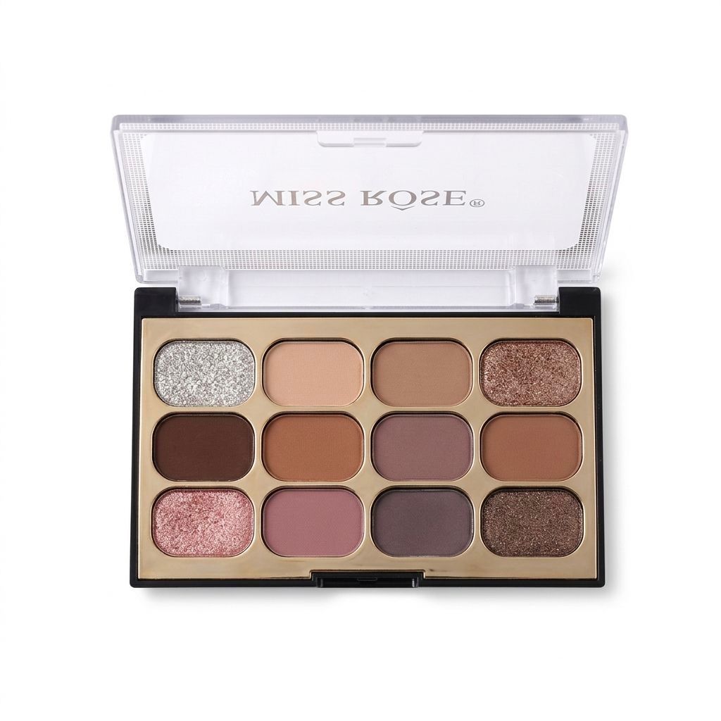 Miss Rose 12-Color Professional Eyeshadow Palette – Nude & Earthy Tones