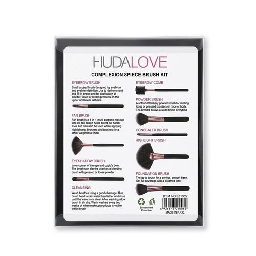 HUDALOVE Complexion 8-Piece Makeup Brush Kit – Essential Beauty Set